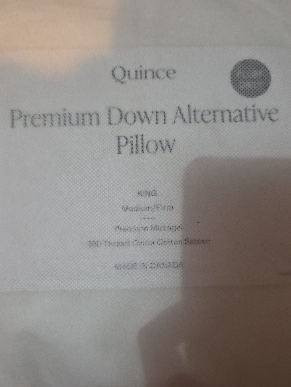 Quince Premium Down Alternative King Pillow (Medium/Firm) - Picture 4 of 5